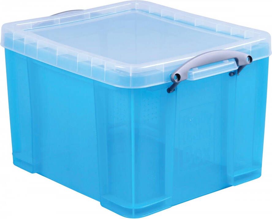 Really Useful Boxes van stevig kunststof | VindiQ Really Useful Box opbergdoos 35 liter transparant helblauw