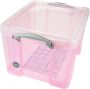 Really Useful Boxes van stevig kunststof | VindiQ Really Useful Box opbergdoos 35 liter transparant roze - Thumbnail 2