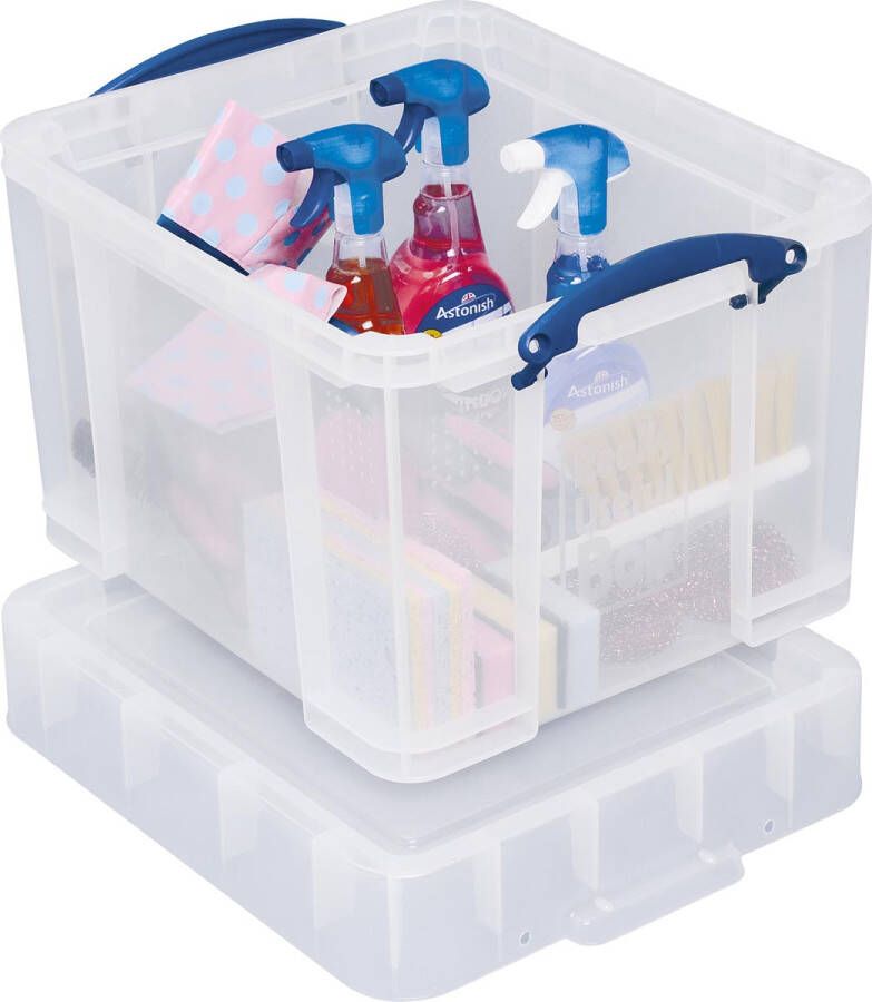 Really Useful Boxes van stevig kunststof | VindiQ Really Useful Box opbergdoos 35 liter XL transparant voor het opbergen van medium LP&apos;s