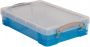 Really Useful Boxes van stevig kunststof | VindiQ Really Useful Box opbergdoos 4 liter transparant blauw - Thumbnail 1