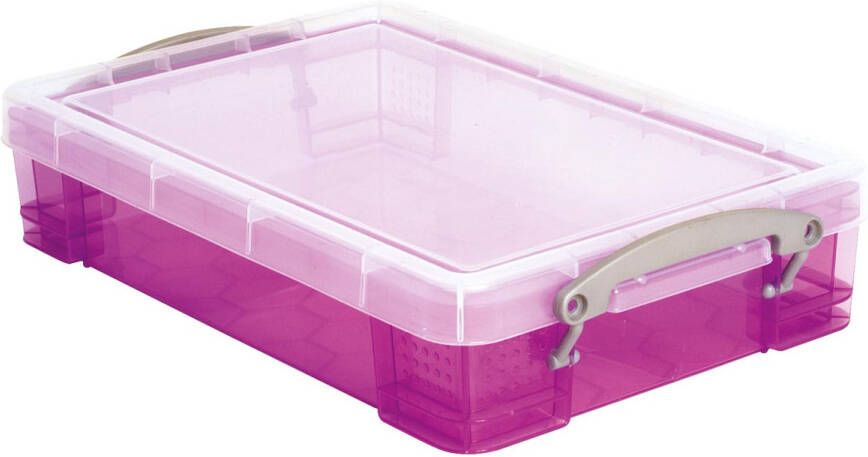 Really Useful Boxes van stevig kunststof | VindiQ Really Useful Box opbergdoos 4 liter transparant paars