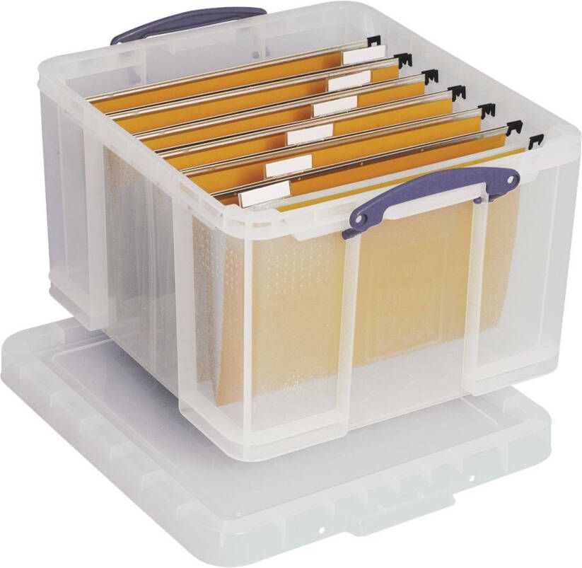 Really Useful Boxes van stevig kunststof | VindiQ Really Useful Box 42 liter transparant per stuk verpakt in karton