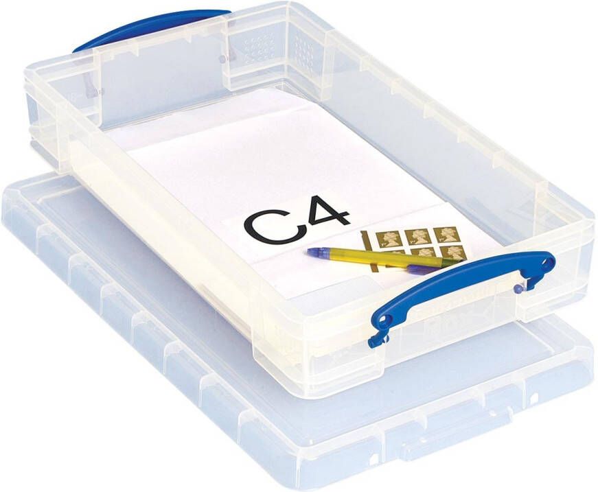 Really Useful Boxes transparante opbergdoos 6 l buitenft 465 x 270 x 85 mm binnenft 400 x 225 x 70 m...