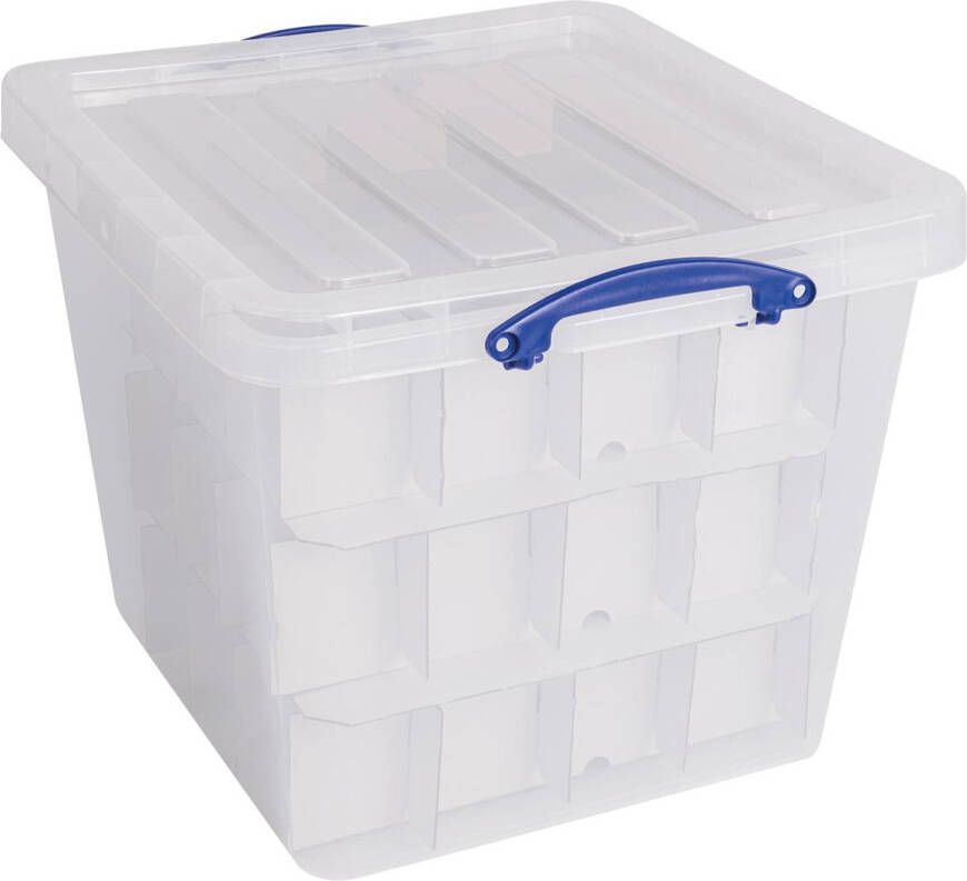 Really Useful Boxes van stevig kunststof | VindiQ Really Useful Box opbergdoos 60 l met inzetbakje transparant