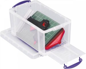 Really Useful Boxes van stevig kunststof | VindiQ Really Useful Box opbergdoos 8 liter met opening aan de voorkant transparant