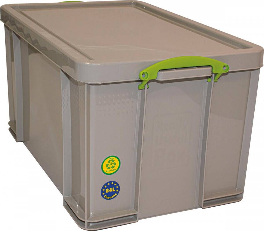 Really Useful Boxes van stevig kunststof | VindiQ Really Useful Box opbergdoos 84 liter gerecycleerd grijs