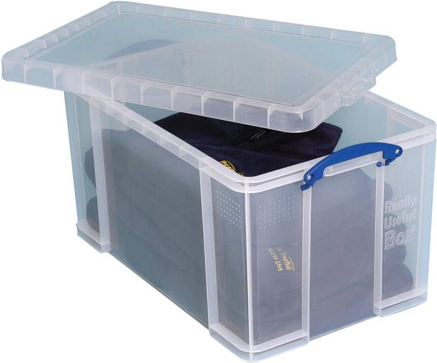 Really Useful Boxes van stevig kunststof | VindiQ Really Useful Box 84 liter transparant per stuk verpakt in karton