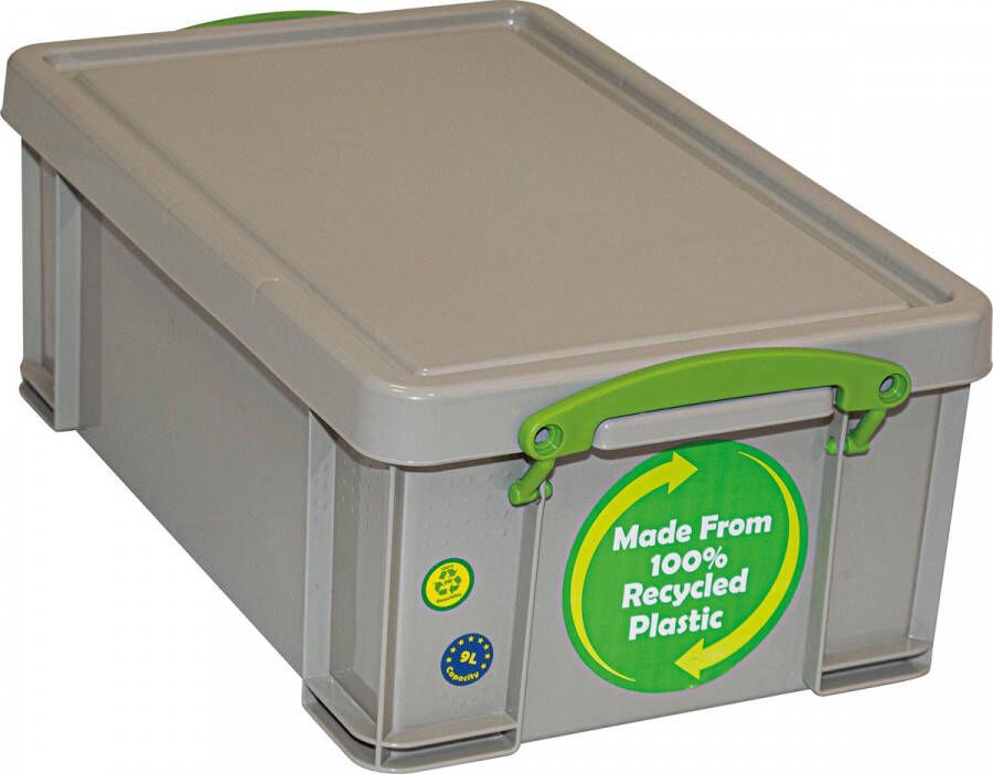 Really Useful Boxes van stevig kunststof | VindiQ Really Useful Box opbergdoos 9 liter gerecycleerd grijs