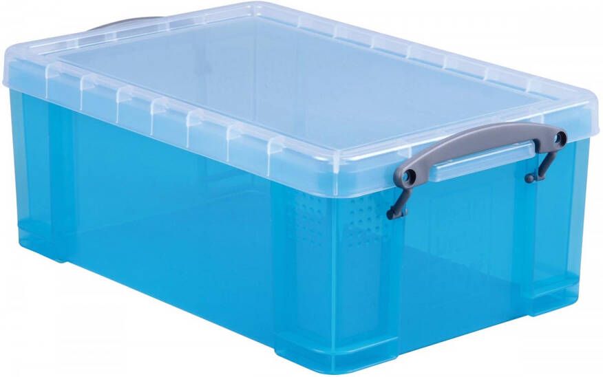 Really Useful Boxes van stevig kunststof | VindiQ Really Useful Box opbergdoos 9 liter transparant helblauw