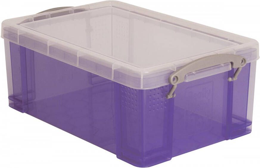 Really Useful Boxes van stevig kunststof | VindiQ Really Useful Box opbergdoos 9 liter transparant paars