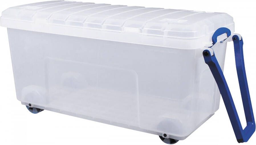 Really Useful Boxes van stevig kunststof | VindiQ Really Useful Box opbergkoffer op wieltjes 160 l transparant