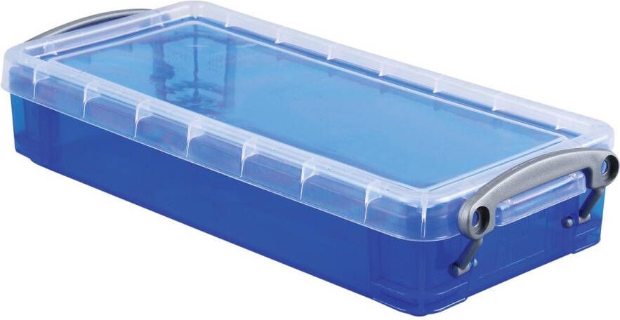 Really Useful Boxes van stevig kunststof | VindiQ Really Useful Box pennenbakje 0 55 liter transparant blauw