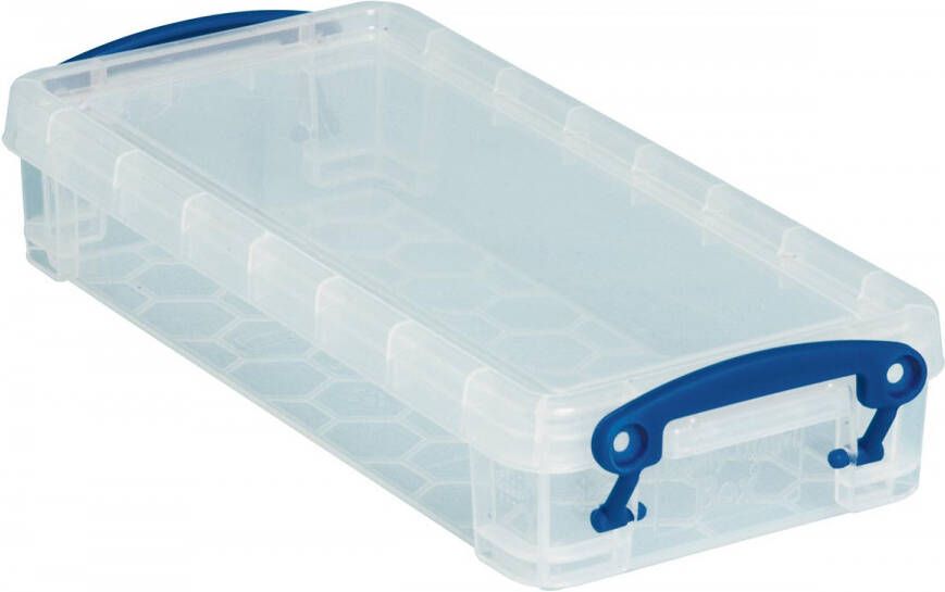 Really Useful Boxes van stevig kunststof | VindiQ Really Useful Box pennenbakje 0 55 liter transparant blauw