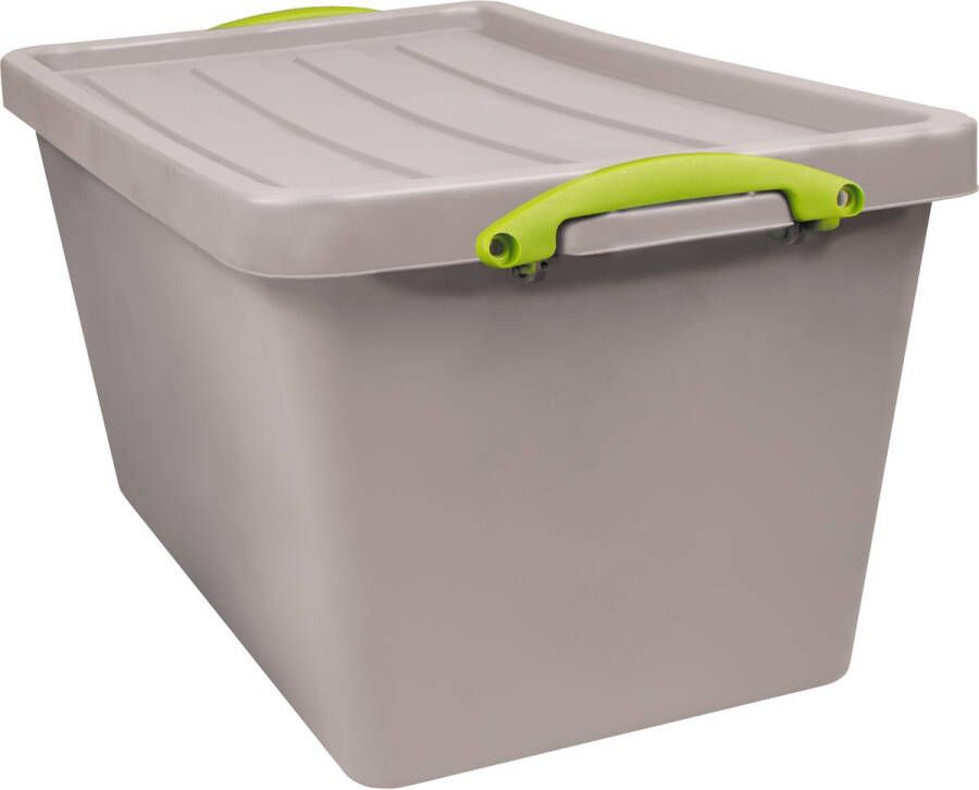 Really Useful Boxes van stevig kunststof | VindiQ Really Useful Box Recycled opbergdoos 56 l nestbaar grijs