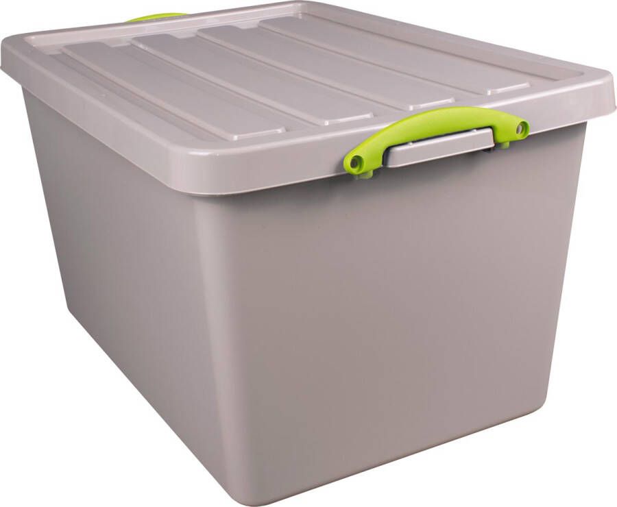 Really Useful Boxes van stevig kunststof | VindiQ Really Useful Box Recycled opbergdoos 96 l nestbaar grijs