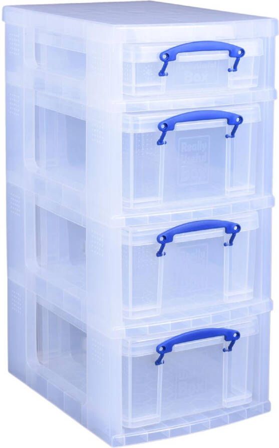 Really Useful Boxes van stevig kunststof | VindiQ Really Useful Box trolley met 4 opbergdozen zwart