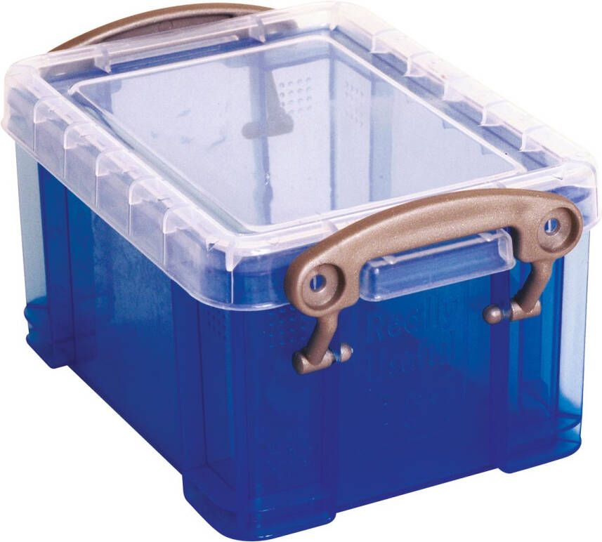Really Useful Boxes van stevig kunststof | VindiQ Really Useful Box visitekaarthouder 0 3 liter transparant blauw