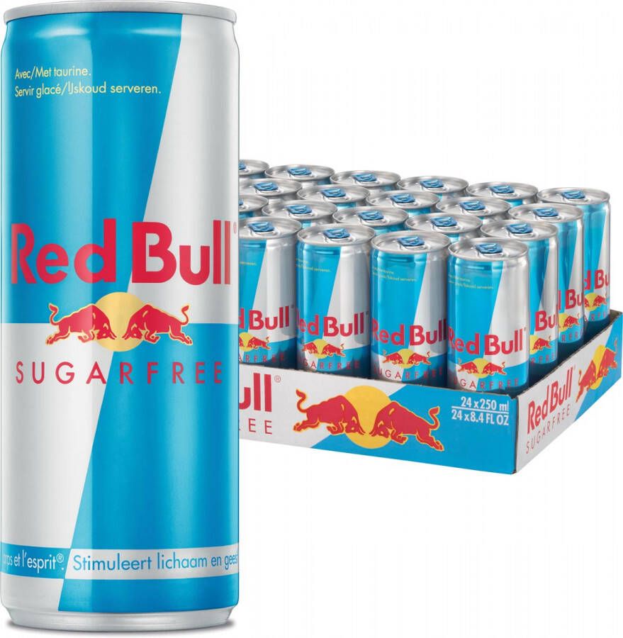Red Bull energiedrank sugarfree blik van 25 cl pak van 24 stuks