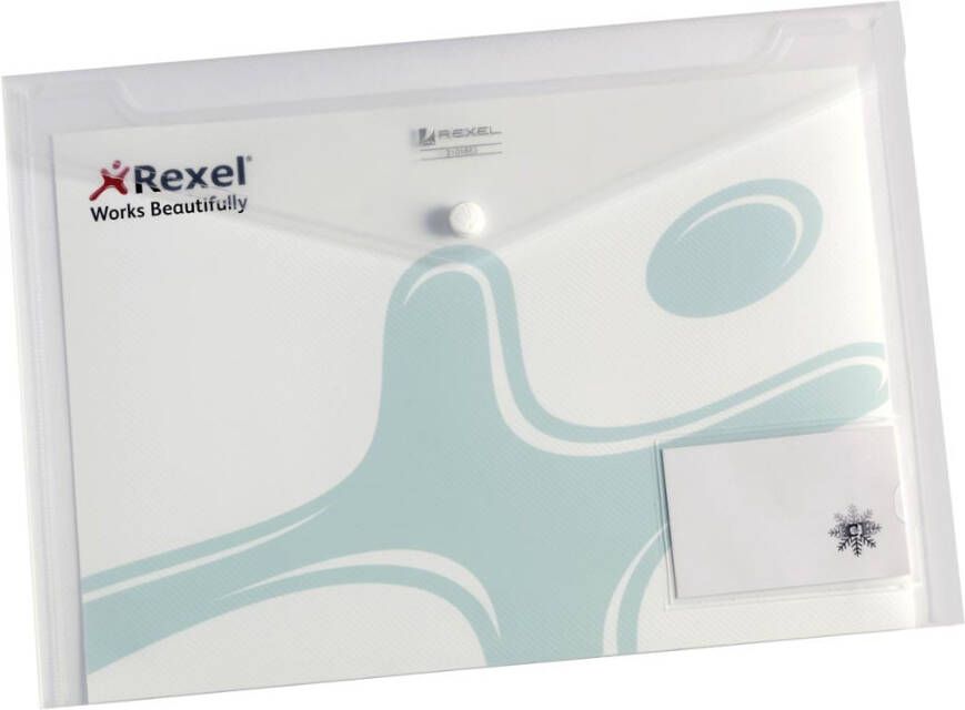 Rexel Enveloptas ice A4 + visitekaart transparant 5 stuks