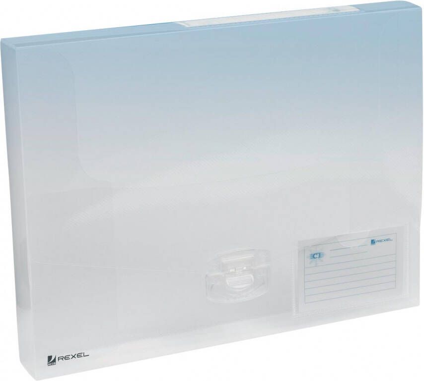 Rexel elastobox Ice transparant rug van 4 cm