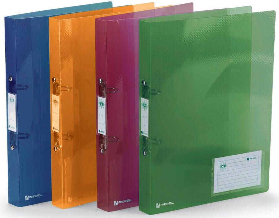Rexel ringmap Ice geassorteerde kleuren: blauw oranje paars en groen