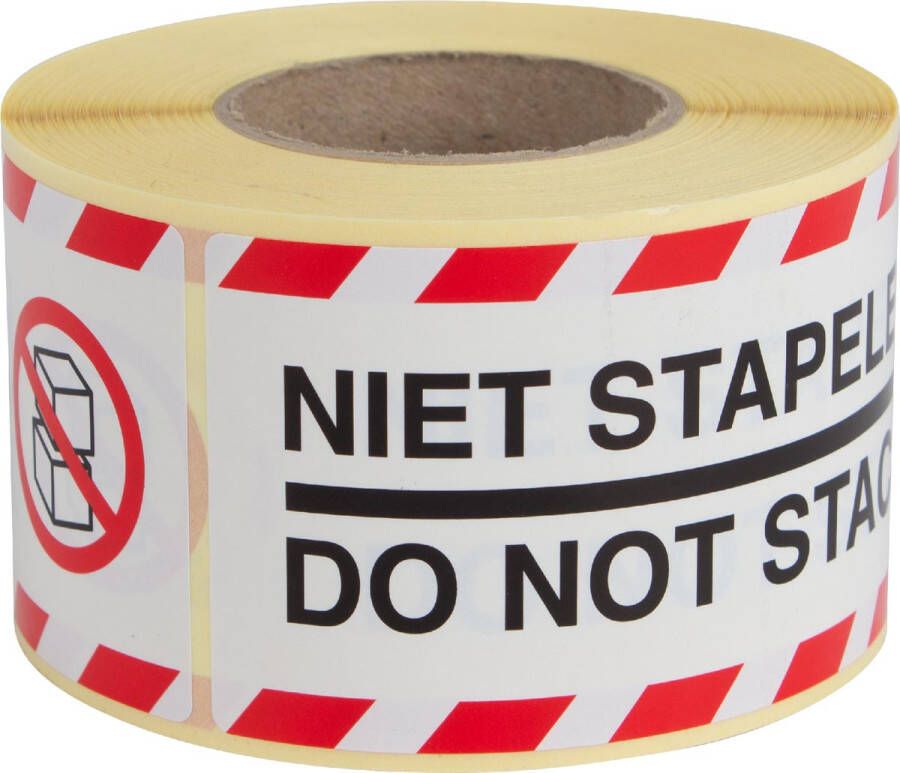 Rillprint etiketten Niet stapelen ft 46 x 125 mm rol van 250 stuks