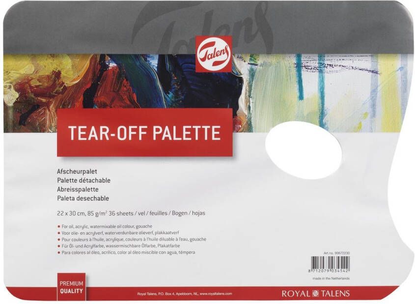 Royal Talens afscheurbare mengpaletten voor verf ft 22 x 30 cm pak met 36 vellen