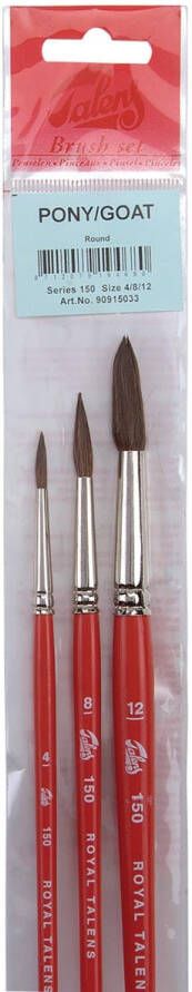 Royal Talens aquarerlverf penselenset 150 set met 3 penselen