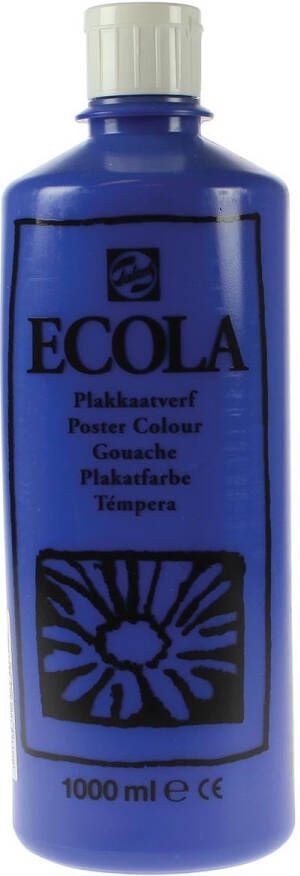 Royal Talens Ecola plakkaatverf flacon van 1000 ml donkerblauw