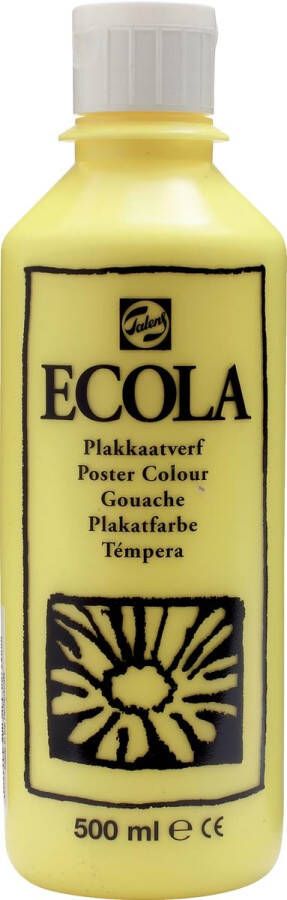 Royal Talens Ecola plakkaatverf flacon van 500 ml citroengeel