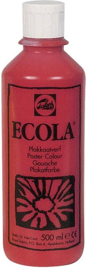 Royal Talens Ecola plakkaatverf flacon van 500 ml karmijn