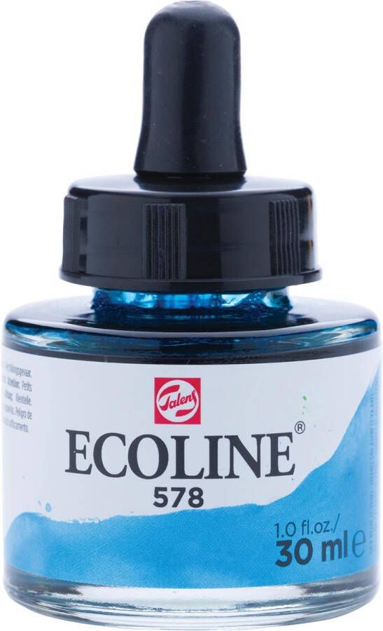 Royal Talens Ecoline waterverf flacon van 30 ml hemelsblauw (cyaan)