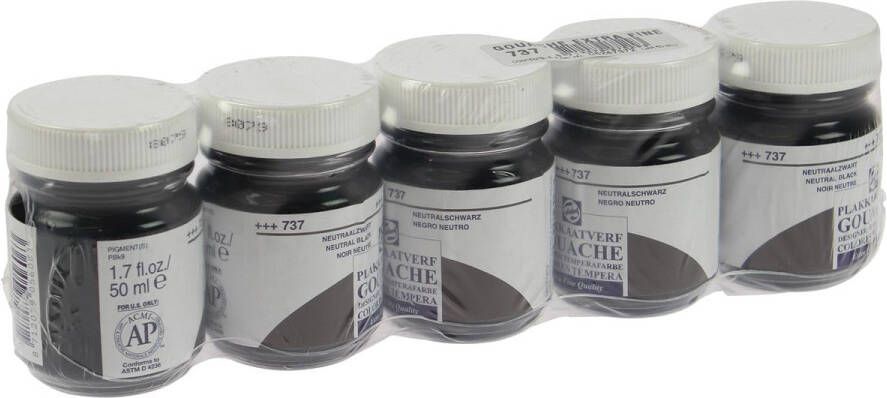 Royal Talens plakkaatvef Extra Fijn flacon van 16 ml neutraalzwart