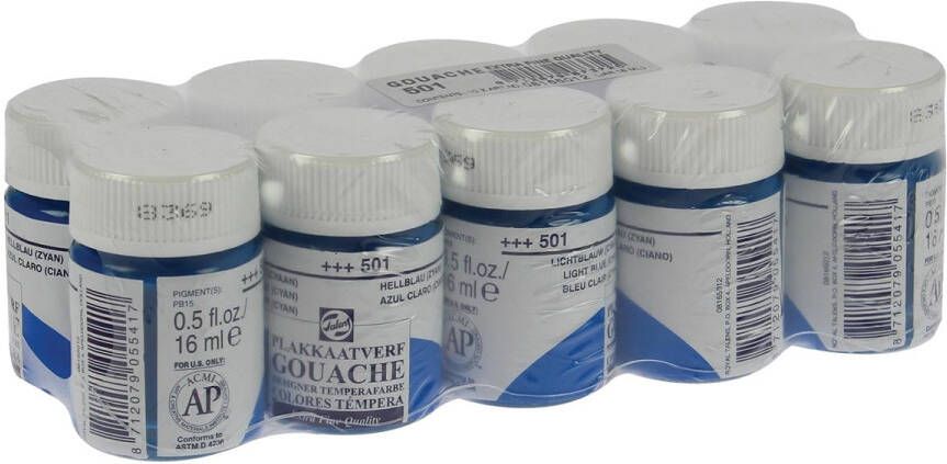 Royal Talens plakkaatverf Extra Fijn flacon van 16 ml lichtblauw (cyaan)