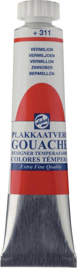 Royal Talens plakkaatverf Extra Fijn tube van 20 ml vermiljoen