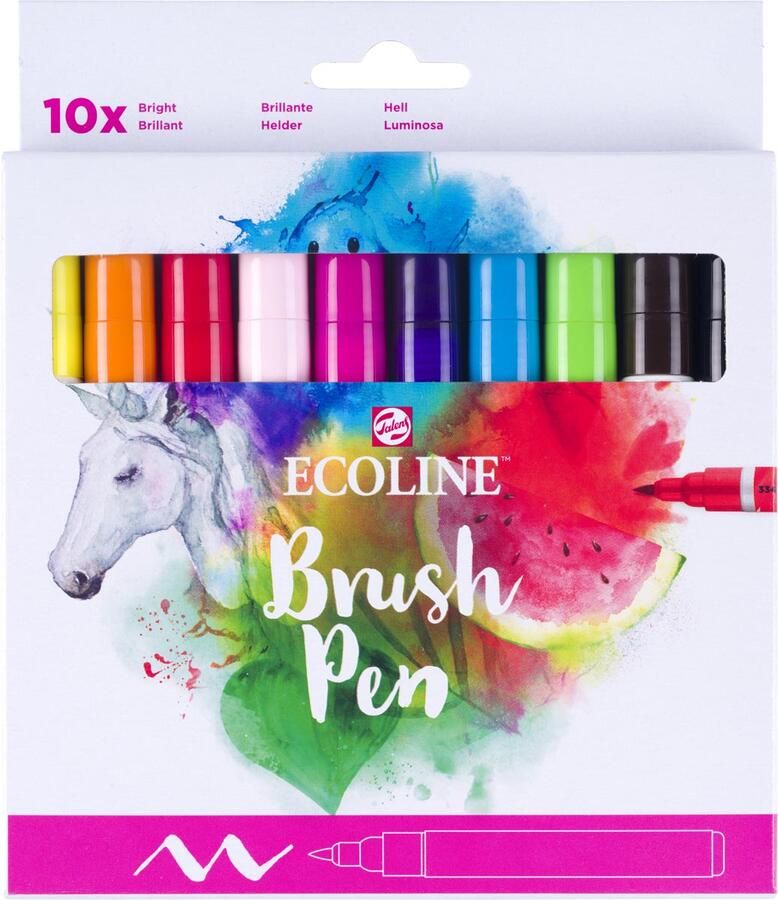 Royal Talens Ecoline Brush pen etui van 10 stuks helder