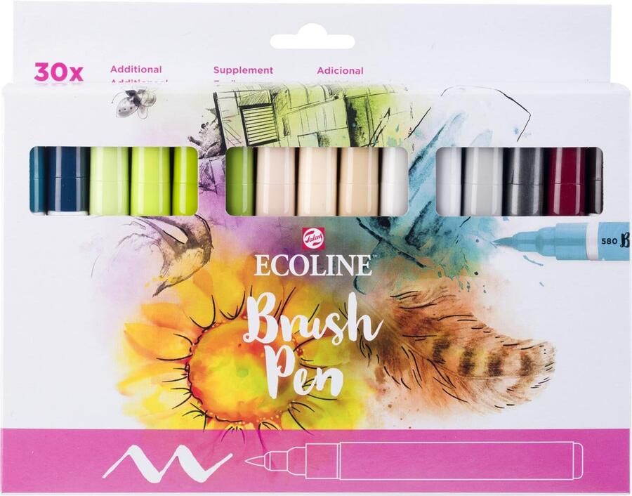 Royal Talens Ecoline Brush pen etui van 30 stuks set Additional