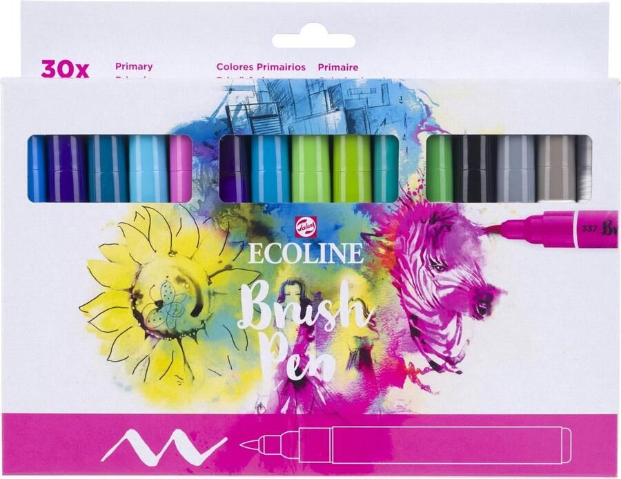 Royal Talens Ecoline Brush pen etui van 30 stuks set Primaire