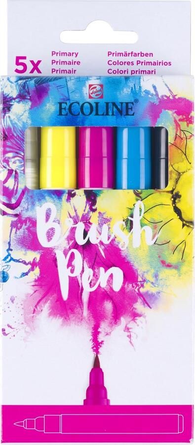 Royal Talens Ecoline Brush pen etui van 5 stuks assorti