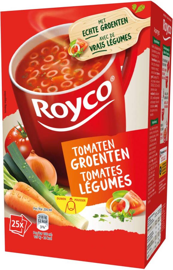 Royco Minute Soup Classic tomaten groenten pak van 25 zakjes