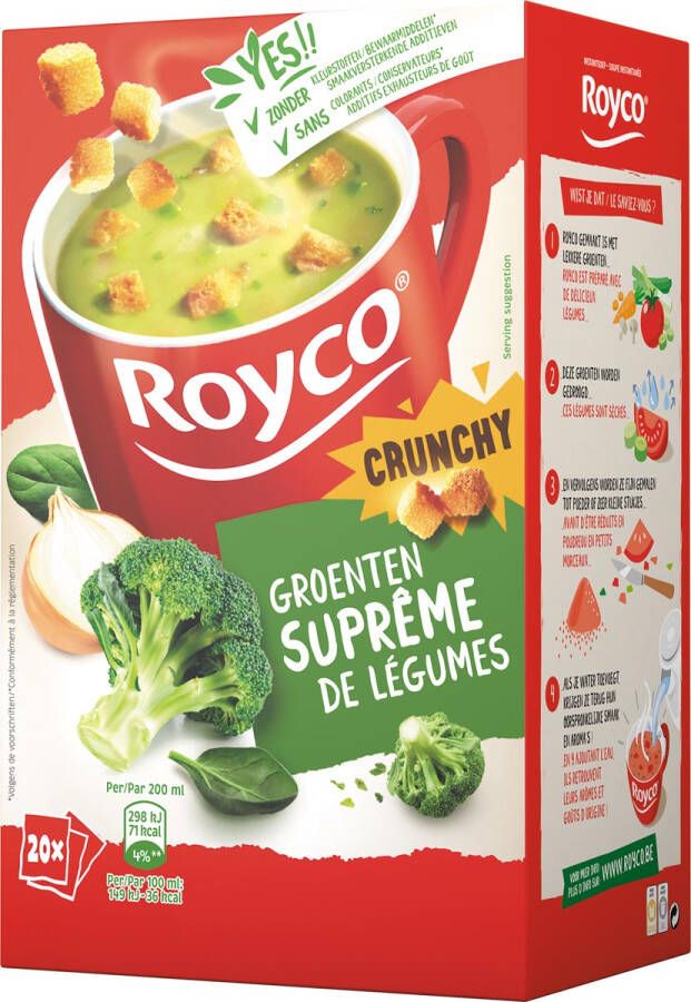 Royco Minute Soup groentensuprême met croutons pak van 20 zakjes