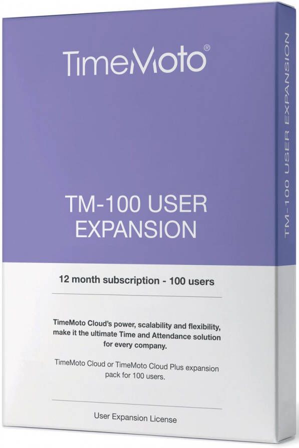 Safescan TimeMoto Cloud User Expansion pakket 100 gebruikers