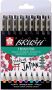 Sakura brushpen Pigma Brush etui van 9 stuks in geassorteerde kleuren - Thumbnail 1