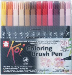 Sakura Koi brushpen Coloring Brush Pen etui van 24 stuks in geassorteerde kleuren