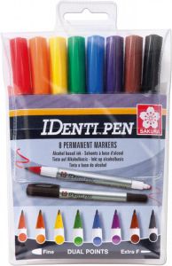 Sakura merkstift IDenti-Pen etui van 8 stuks in geassorteerde kleuren