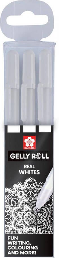 Sakura Gelschrijver Gelly Roll 08 medium 0.4mm setà 3 stuks wit