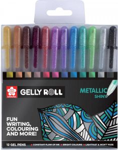 Sakura roller Gelly Roll Metallic etui van 12 stuks in geassorteerde kleuren