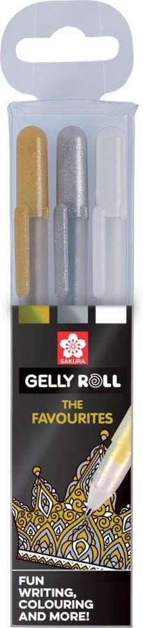 Sakura roller Gelly Roll Mix etui met 3 stuks (goud zilver en wit)