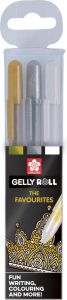 Sakura roller Gelly Roll Mix etui met 3 stuks (goud zilver en wit)