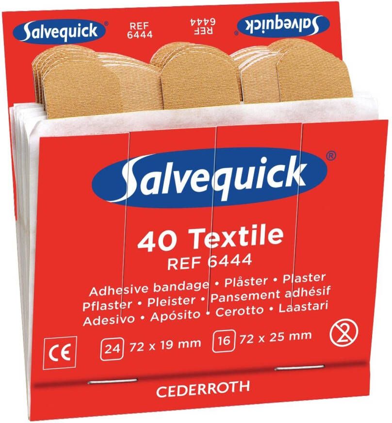 Salvequick navulling voor pleisterautomaat elastische pleisters pak van 6 navullingen